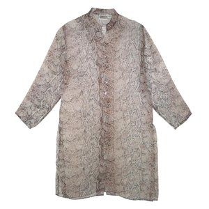 NWT Chico's SILK Organza Sheer Python Tunic Shirt